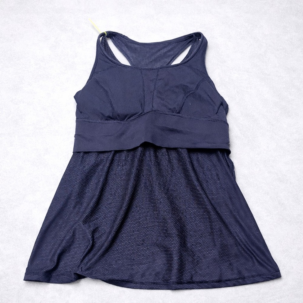 Lululemon Womens Small Navy Athletic Tank Built In Bra Racerback